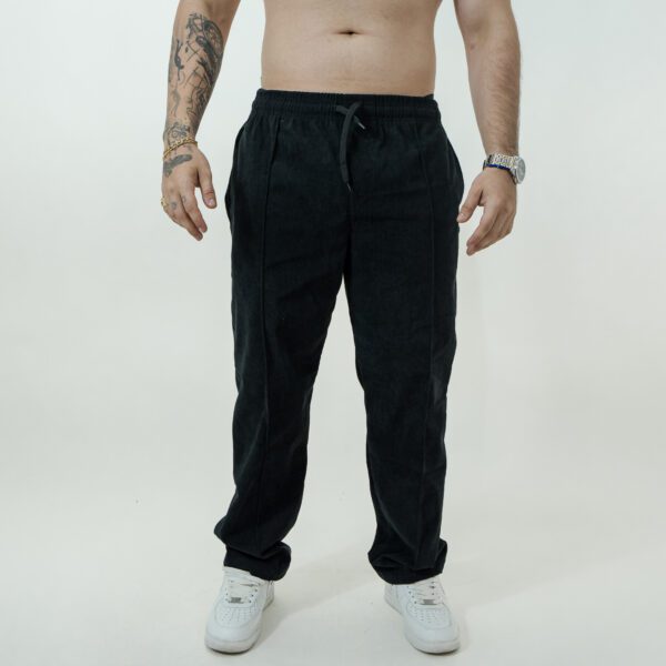 Pantalon Tipo Pana Negro Algodon