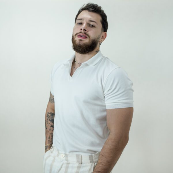 Camisueter Tipo Polo Blanco Basico